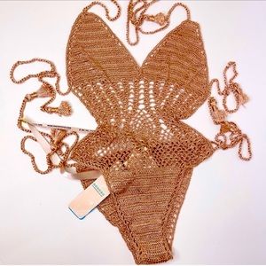 House of CB Crochet Cut Out One Piece Swimsuit